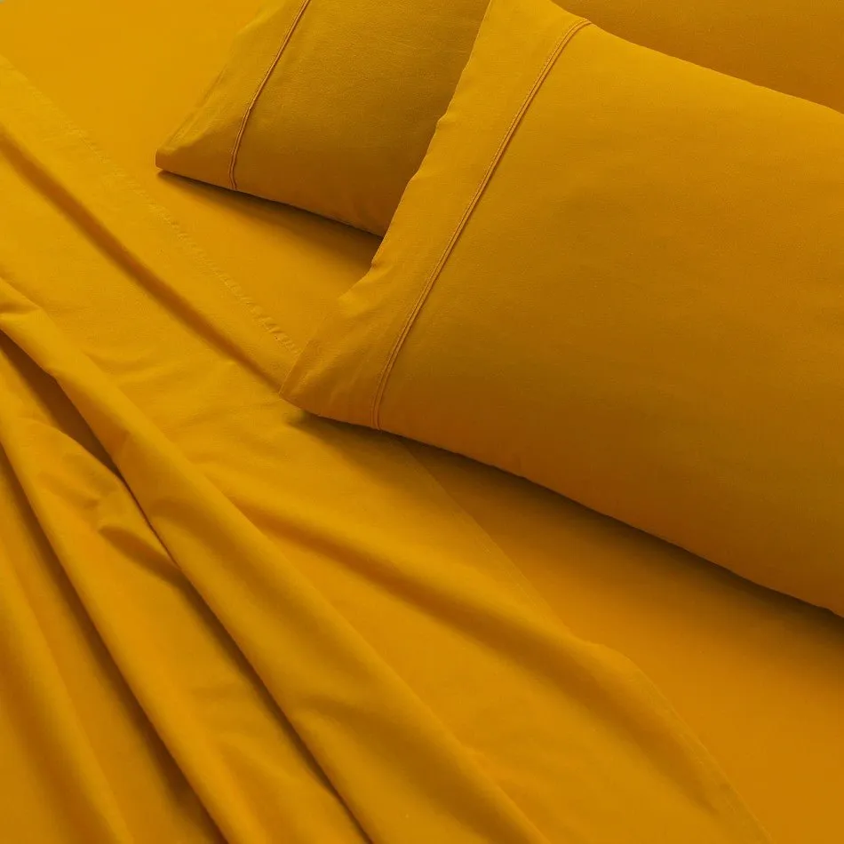 100% Egyptian Cotton 500TC Mustard King Bed Sheets Set