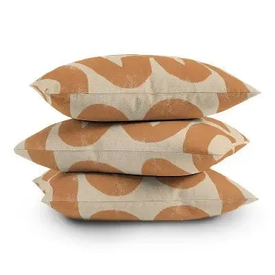 16"x16" 'Almost Makes Perfect' Squig Square Throw Pillow Light Brown - Deny Designs