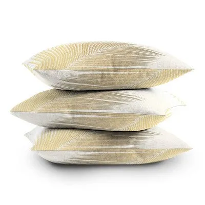 16"x16" Gale Switzer Palm Leaf Synchronicity Square Throw Pillow Gold - Deny Designs