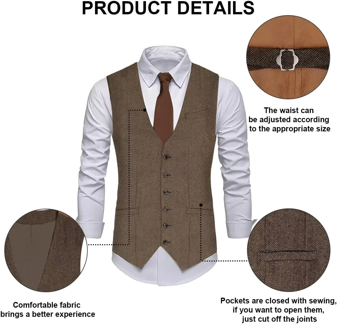 1920s Mens Costume Roaring 20s Costumes Accessories Set 1920s Vest Suspenders Hat Pocket Watch Tie