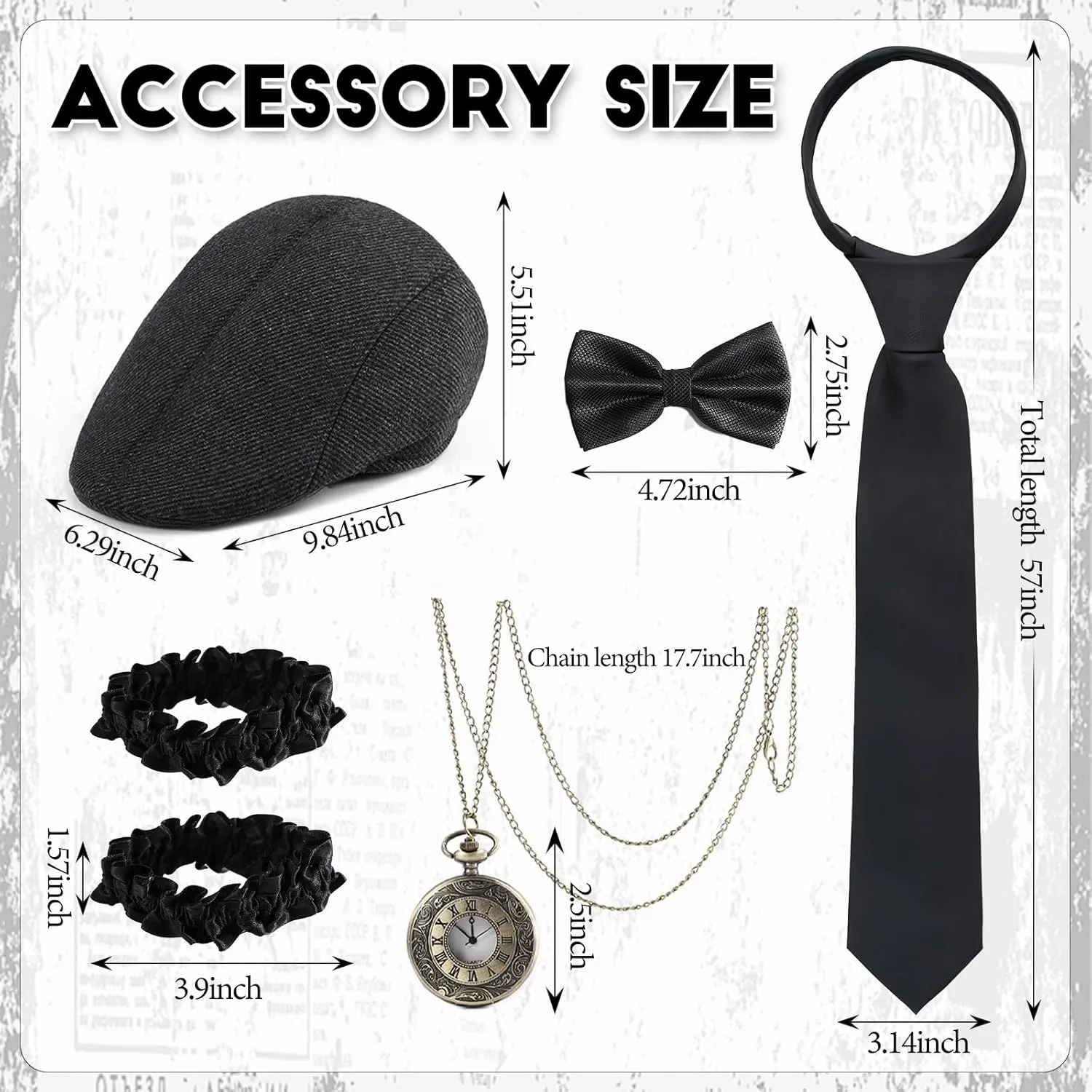 1920s Mens Costume,Roaring 20s Costumes for Men,1920S Mens Outfit Accessories with Vest Hat Pocket Watch Tie Armband