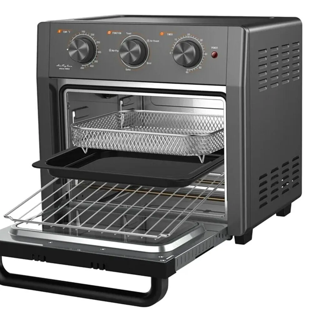 19QT With 4 Accessories Air Fryer Toaster Oven, Compact Small Convection Oven Countertop For Fries, Chicken, Pizza, Cake, Bread, Muffin, Steak, 33 Original Recipes, 1300W,