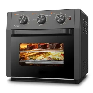 19QT With 4 Accessories Air Fryer Toaster Oven, Compact Small Convection Oven Countertop For Fries, Chicken, Pizza, Cake, Bread, Muffin, Steak, 33 Original Recipes, 1300W,