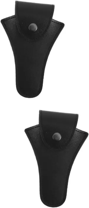 2 Pcs Musical Instrument Case Mouthpiece Storage Bag Trombone Mouthpiece Pouch Storage Bag for Accessories Musical Instrument Protector Mouthpiece Anti-lost Bag Cowhide Black