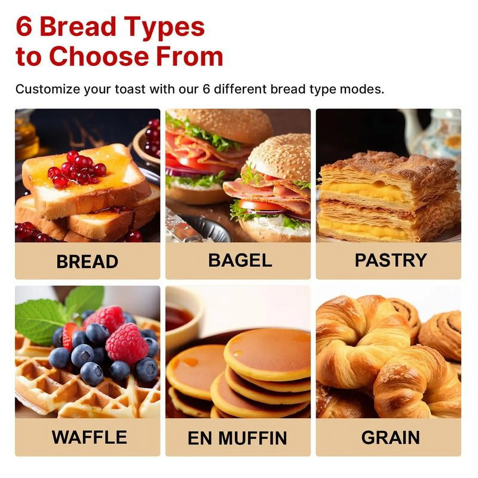 2 Slice Toaster with， Stainless Steel Digital Timer Toaster with Sound Smart Extra Wide Slots Toaster with Bagel Cancel Defrost 6 Bread Types & 6 Shade Settings grandmother grand