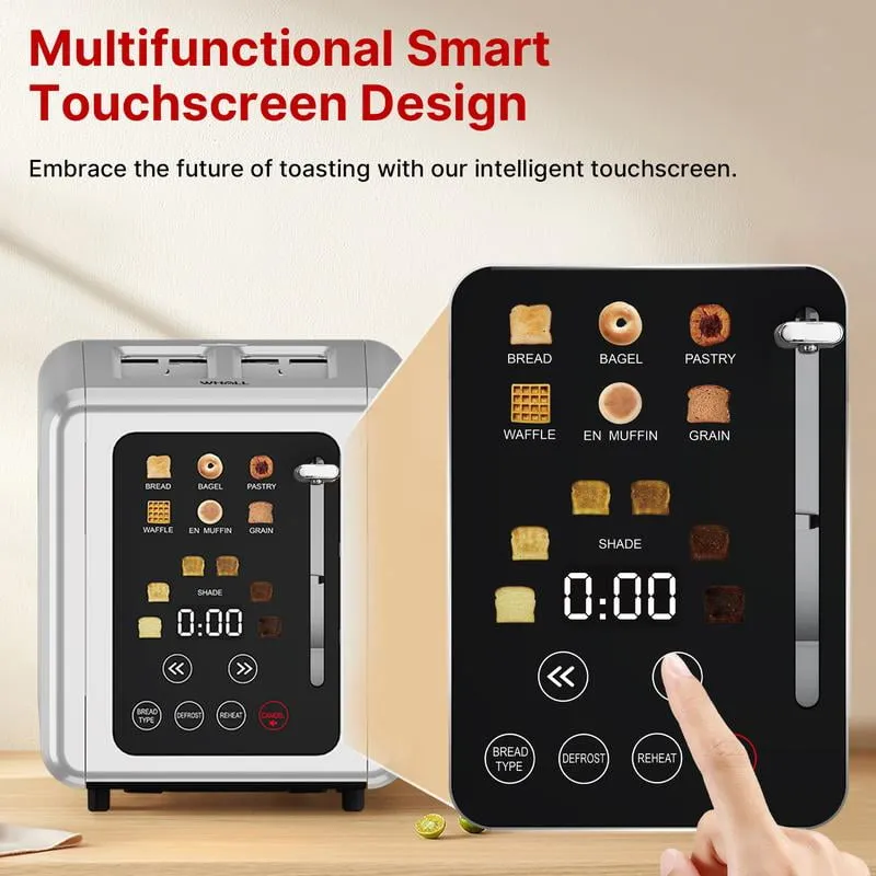 2 Slice Toaster with， Stainless Steel Digital Timer Toaster with Sound Smart Extra Wide Slots Toaster with Bagel Cancel Defrost 6 Bread Types & 6 Shade Settings grandmother grand