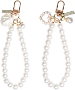 2PCS Pearl Wristlet Keychains for Women Girls Bow Keychain Bead Keyring for Backpack Purse Bag Key Chain for Keys