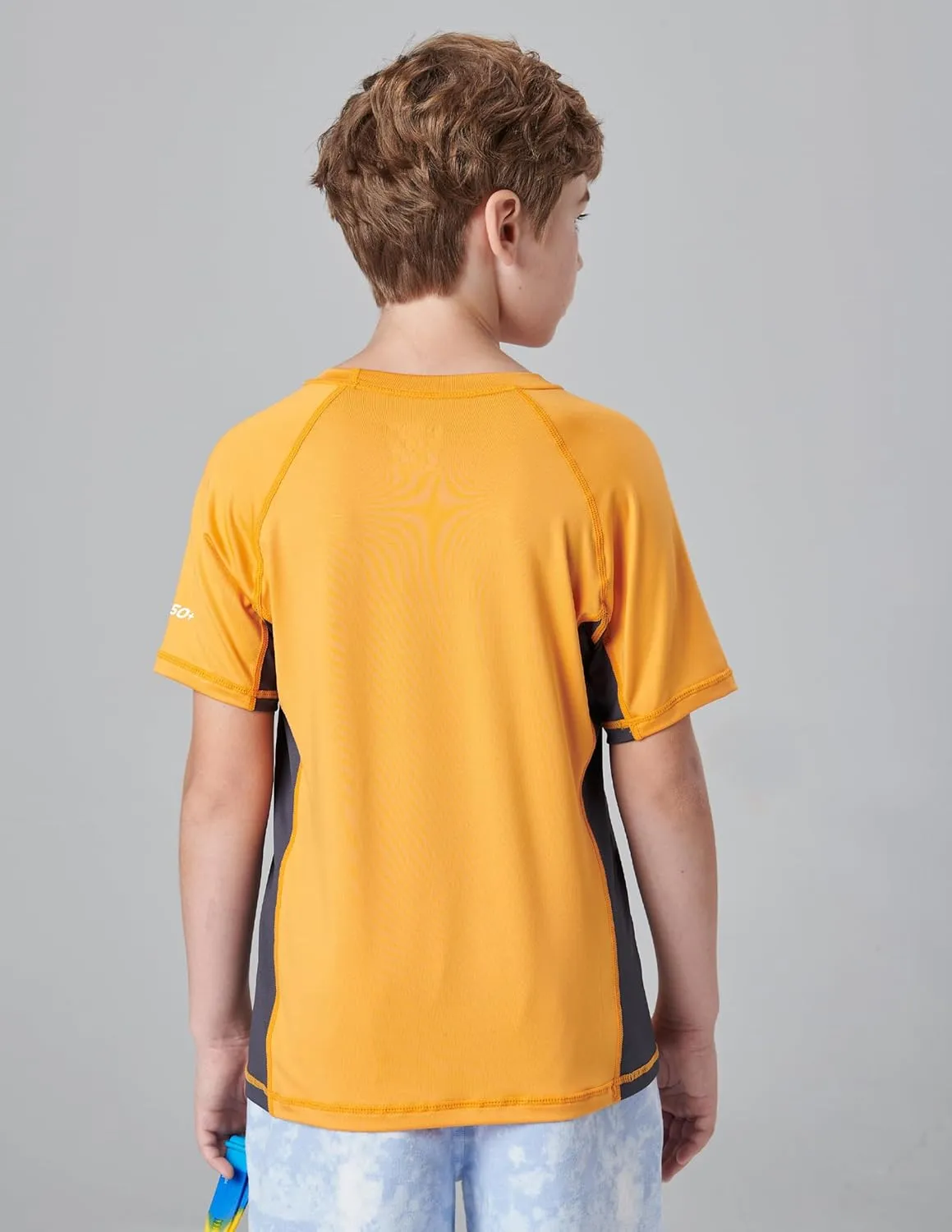 3 Pack Boys' UPF 50  Rash Guard Short Sleeve Swim Shirts, Quick Dry UV Protection Swimwear for Kids