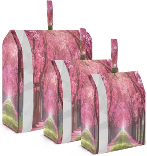 3 Set Travel Packing Cubes Lightweight Foldable Cherry Blossom Trees Luggage Bags Organizers for Travel Accessories Travel Essentials