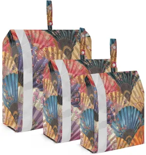 3 Set Travel Packing Cubes Lightweight Foldable Colorful Japanese Fans Luggage Bags Organizers for Travel Accessories Travel Essentials