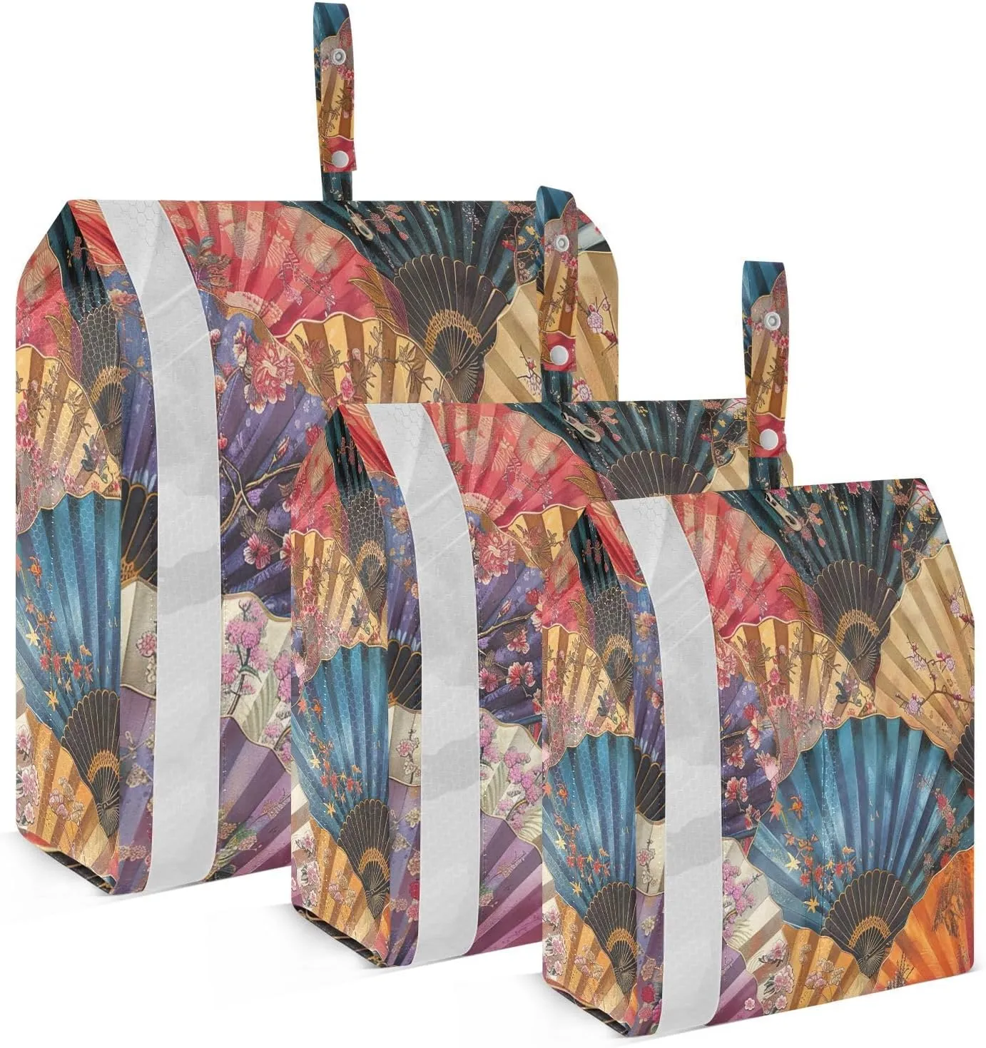 3 Set Travel Packing Cubes Lightweight Foldable Colorful Japanese Fans Luggage Bags Organizers for Travel Accessories Travel Essentials