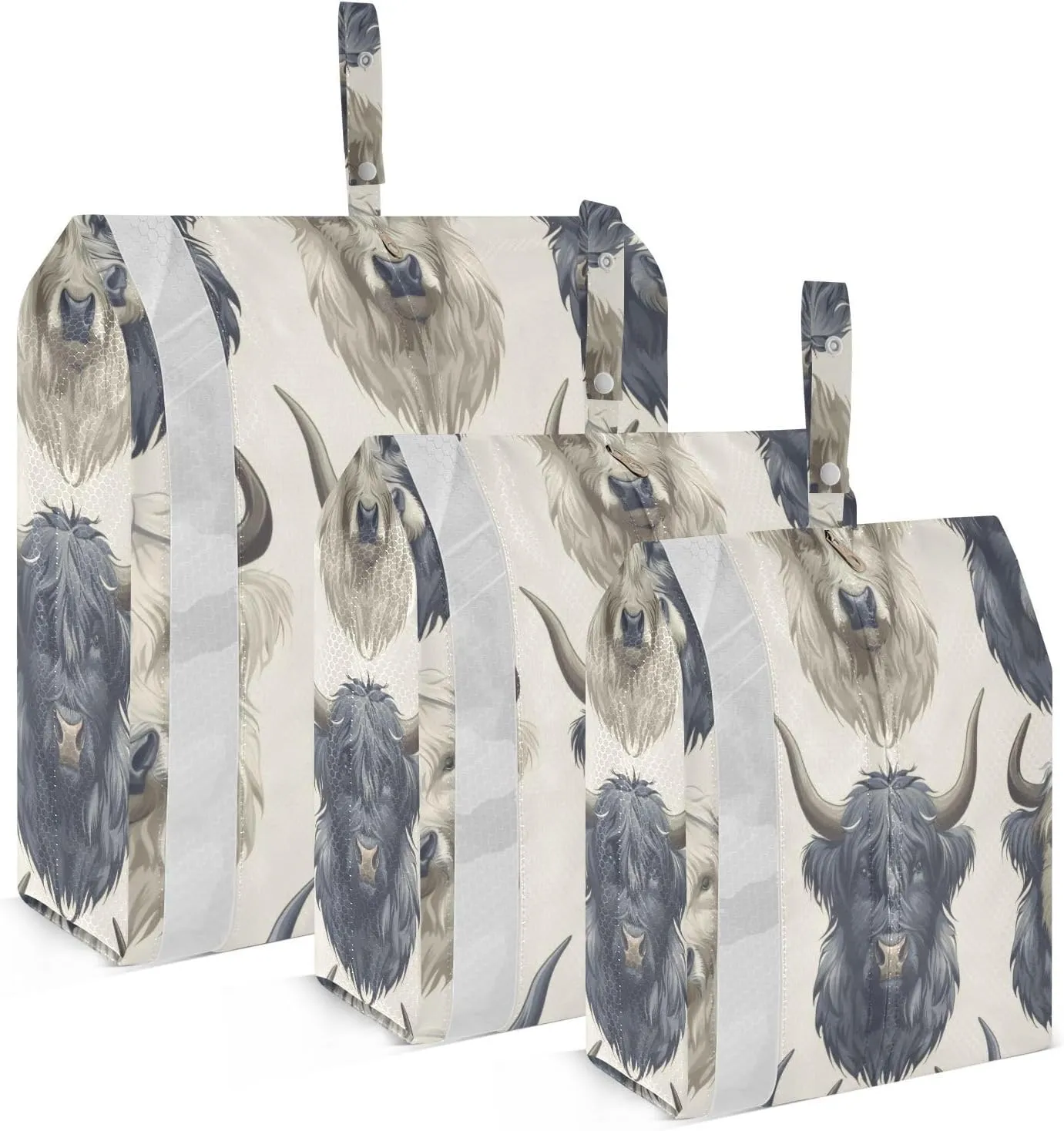 3 Set Travel Packing Cubes Lightweight Foldable Highland Cow Luggage Bags Organizers for Travel Accessories Travel Essentials