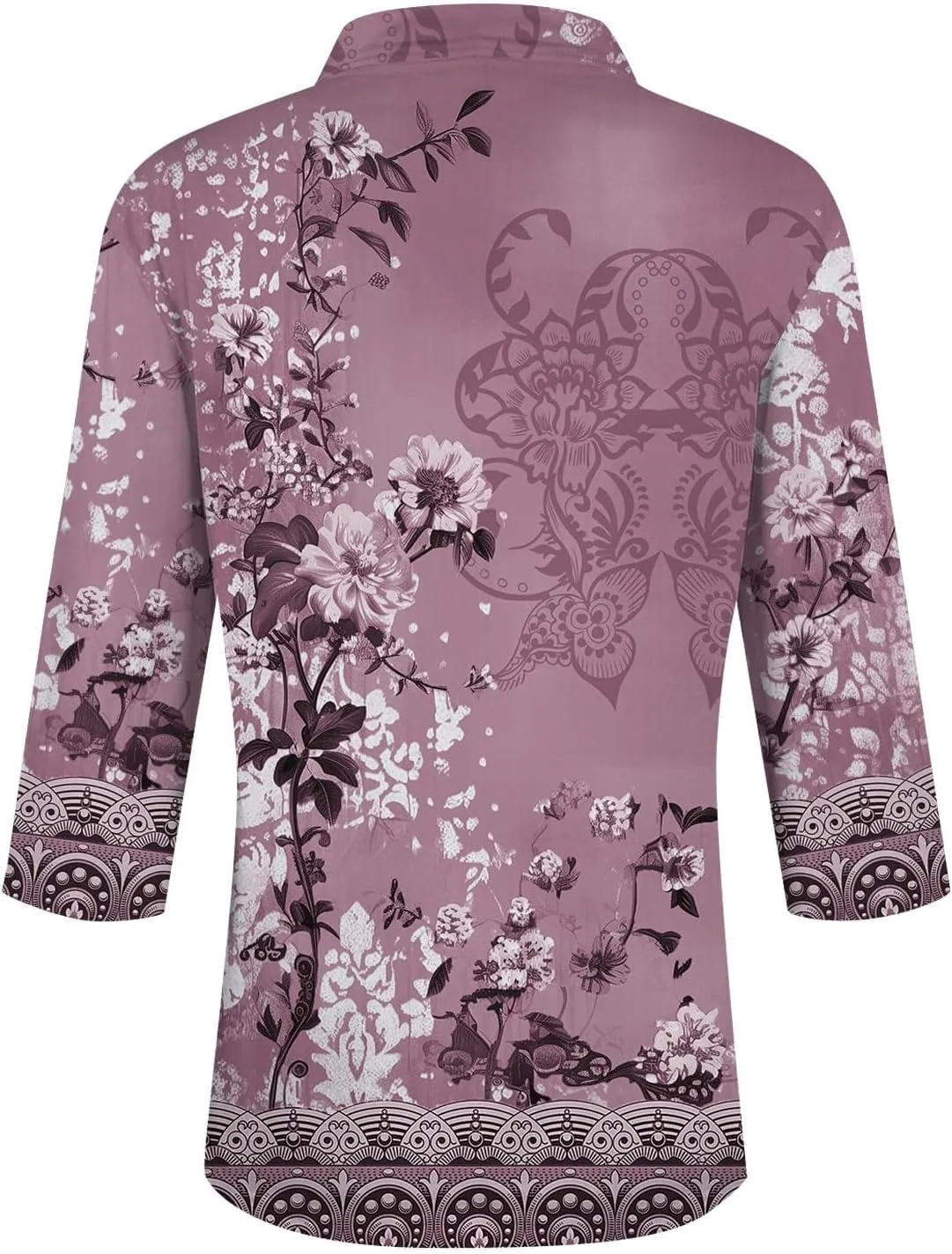 3/4 Length Sleeve Shirts for Women 2024 Trendy 1/2 Zipper Collar Lapel Tops Plain Color Tees Tunic Blouses Clothing