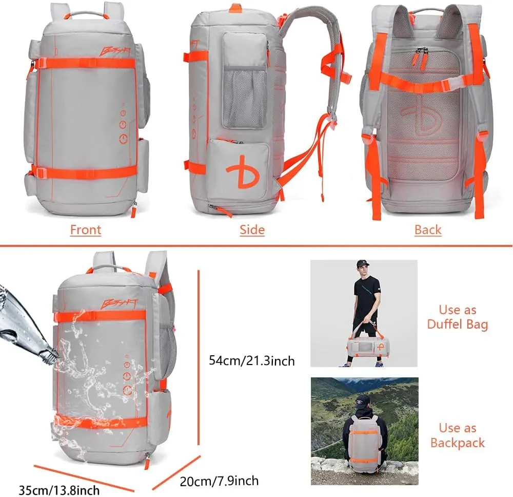 40L Extra Large Gym Backpack for Men, Big Gym Bag with Shoes Compartment, Waterproof Heavy Duty Duffel Bags, Men's Workout Backpacks for Outdoor Sport,Hiking,Camping,Travel