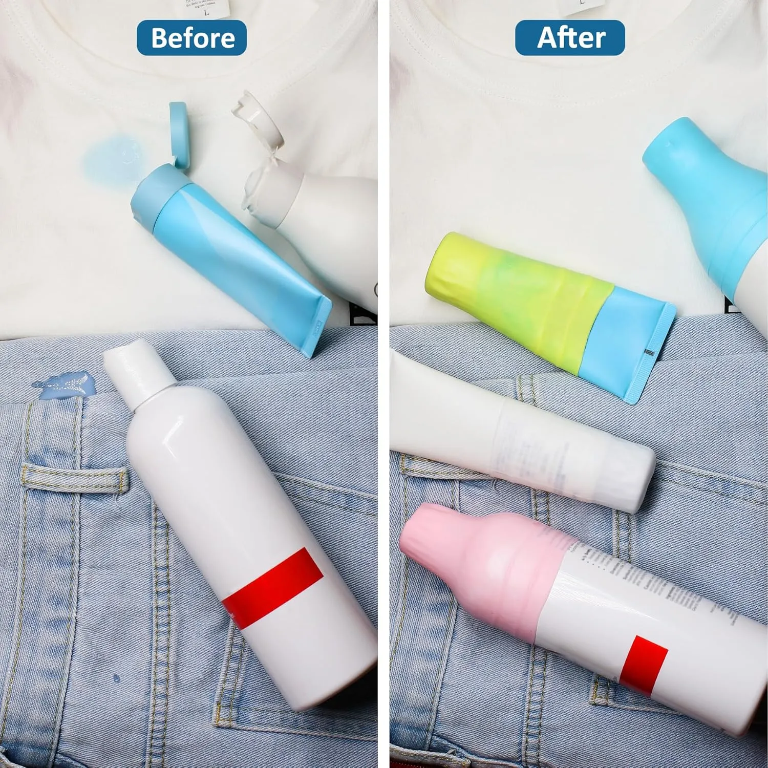 5 Pack Travel Essentials Accessories Silicone Bottle Covers, Cruise Essentials, Beach Vacation Essentials for Women Men, Elastic Sleeves for Leak Proofing, Fit Travel Size Bottles Toiletries