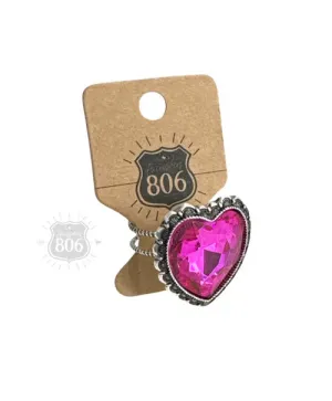 806 By Pink Panache Fuchsia Heart Valentines Ring