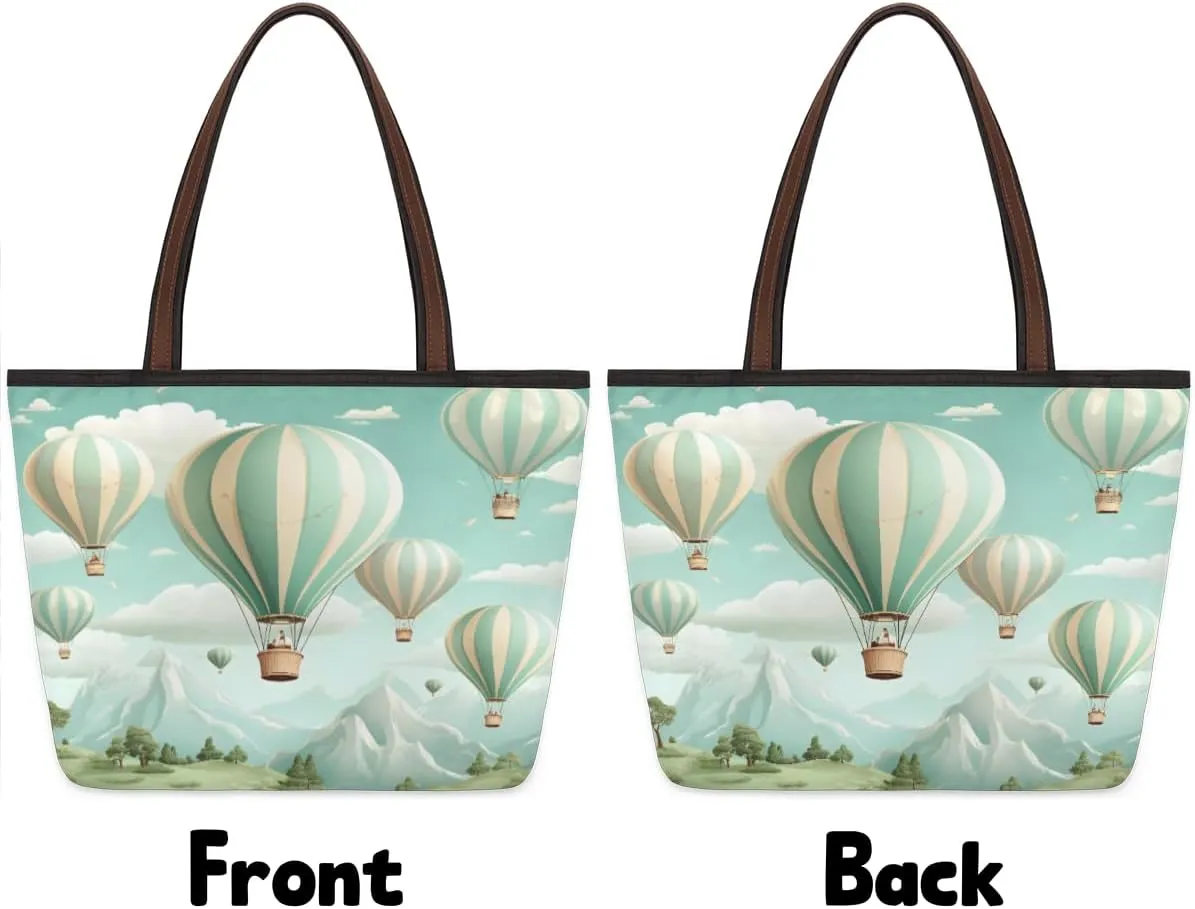 Abstract Geometric Stripe Tote Bag with Zipper 15 Inch Canvas Tote Bag for Women Shoulder Handbag