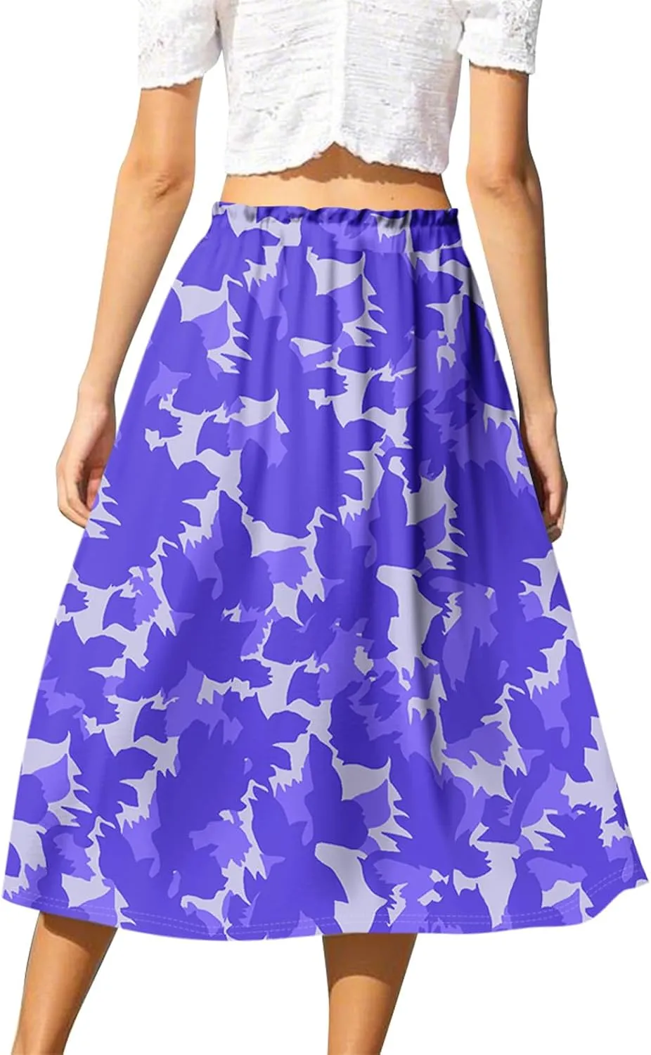 ADHOWBEW Maxi Skirts for Women Beach High Waisted A Line Ruffle Casual Cute Flowy Trendy Midi Length Plus Size Summer Skirts