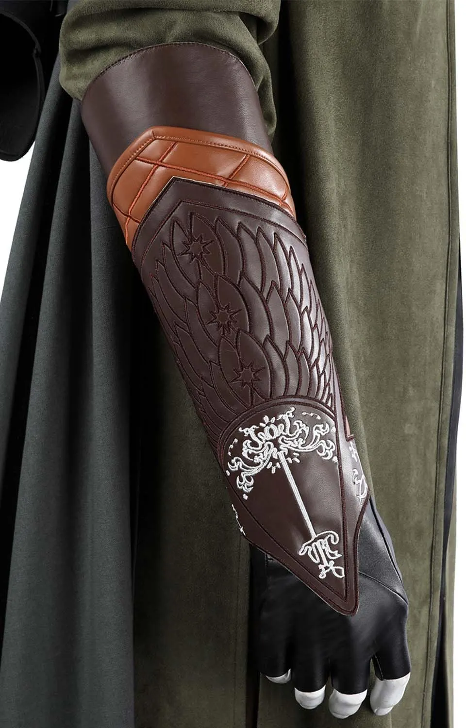 Adult Aragorn Cosplay Costume Medieval Hooded Cloak Tunic Uniform Wristband Belt Accessories Halloween Full Outfit