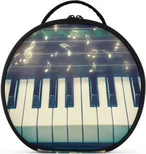 ALAZA Closeup Keyboard of Piano with Music Notes Travel Make Up Organizer Cosmetic Brush Bags Case