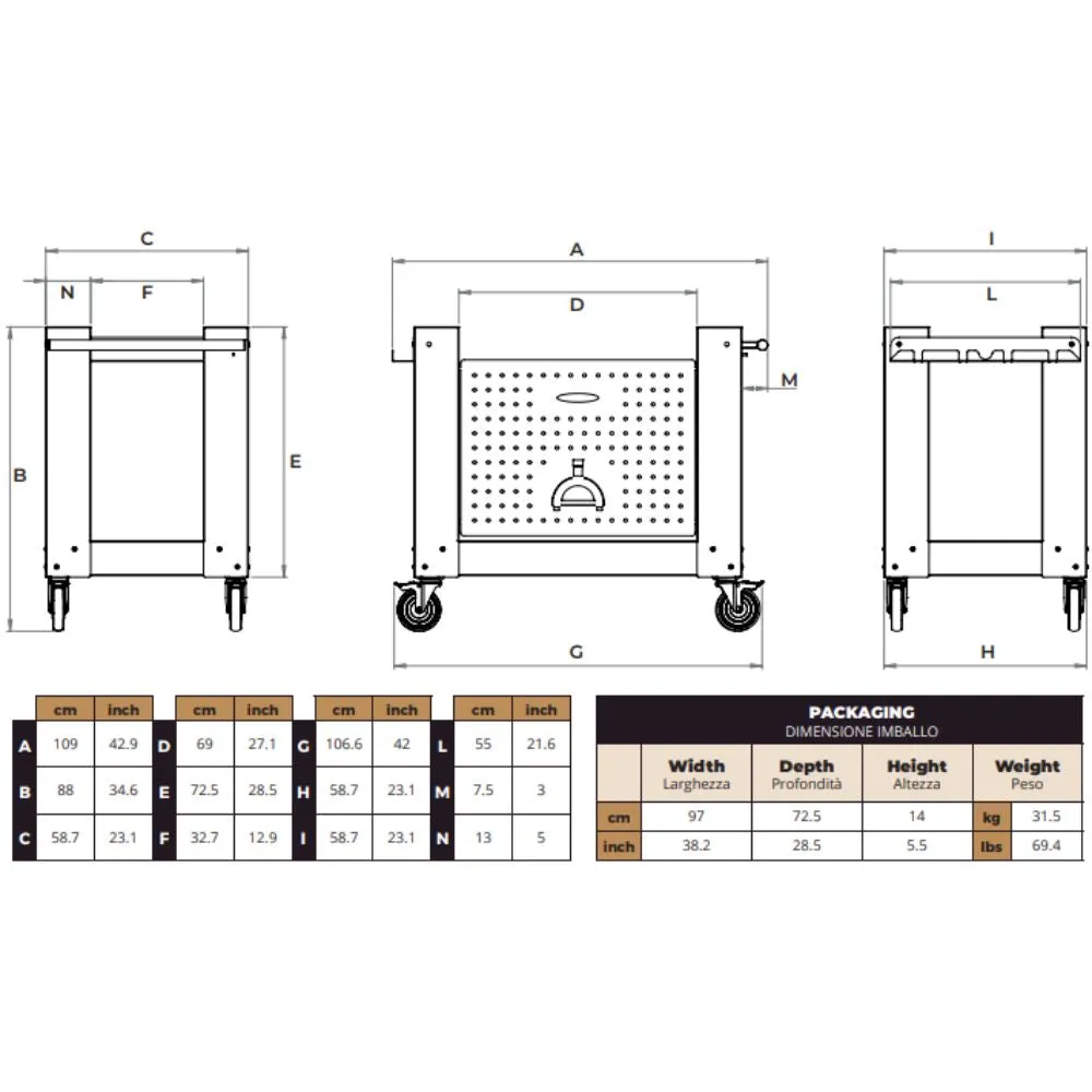 Alfa Black Base for Moderno & Classico 2 Pizze Oven