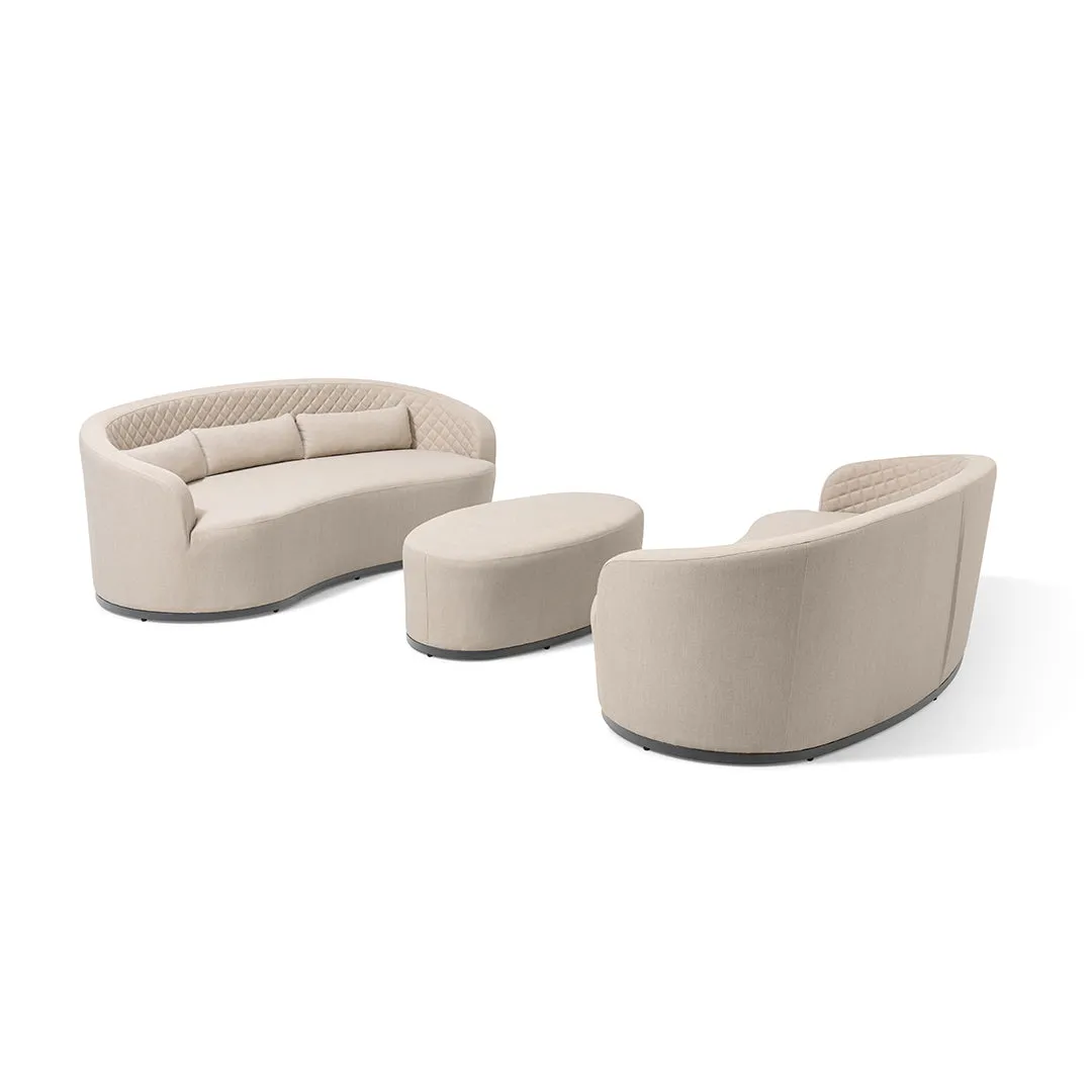 Ambition Curve 3 Seater Sofa Daybed With Footstool in Oatmeal