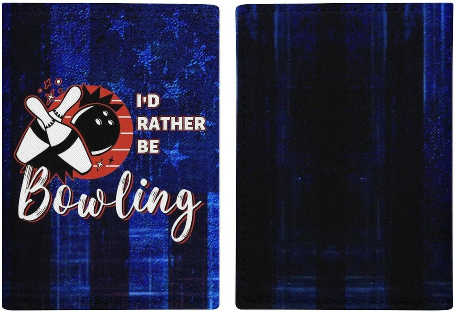 American Flag Bowling Passport Holder Cover Case Passport Protective Cover PU Leather Card Case Slim Travel Accessories