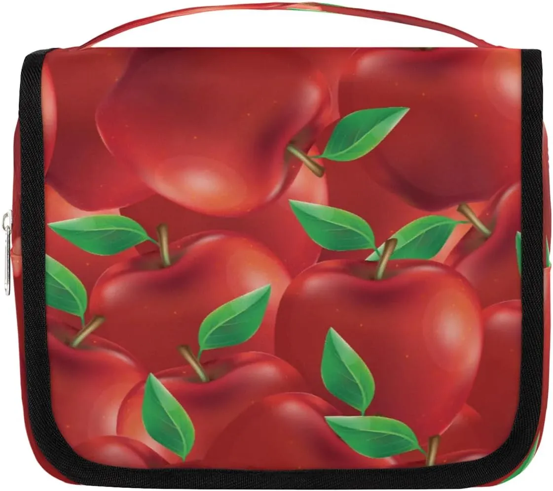 Apples Hanging Travel Toiletry Bag Cosmetic Bag Portable Wash Bag with Hook for Bathroom Accessories Toiletries Cosmetics