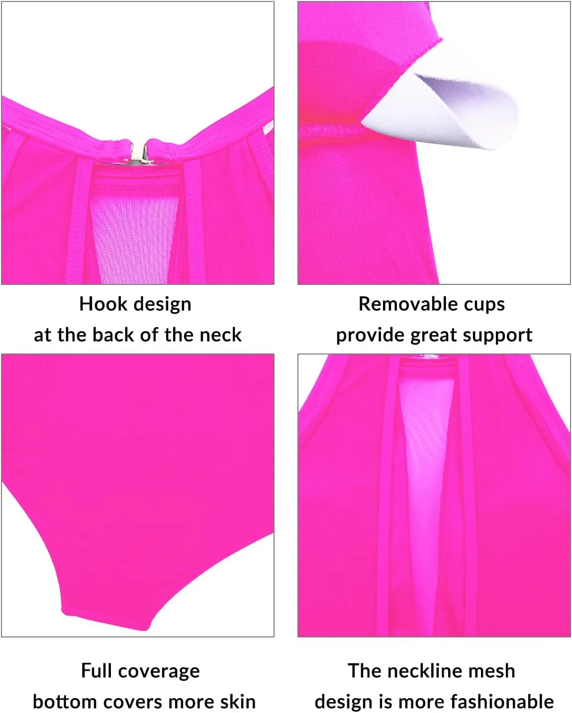 Aqua Eve Plus Size Swimsuit Women One Piece Swimsuit Tummy Control High Neck Bathing Suit Ruched Swimwear