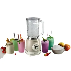 Ariete Blender 1000W1.5L4Stainless Steel Blades4 Speeds Pulse ButtonGlass JarBeige Colou