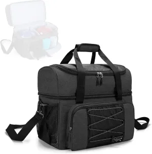 Ball bag, Bowling Bag for 2 Balls Portable Bowling Tote Bag with Padded Ball Holder for Double Ball and Pair of Bowling Shoes up to Mens 16