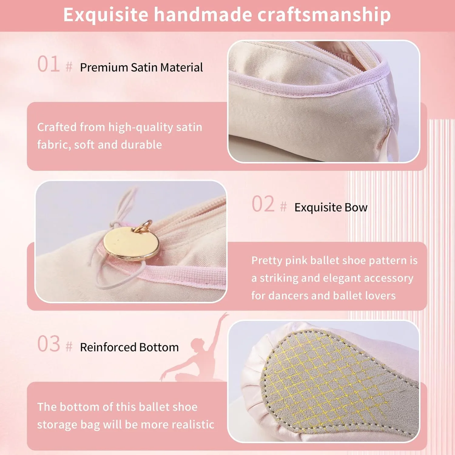 Ballet Shoe Makeup Bag, Small Cosmetic Bag for Trip Portable Cosmetic Travel Bag, Makeup Organizer Bag Cosmetic Organizer for Woman Girl Dancer Lover