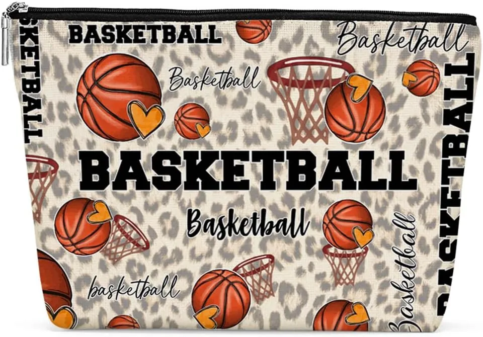 Basketball Gifts Basketball Accessories Stuff Makeup Bag, Basketball Lover Gifts Cosmetic Bag for Women Girls Sport Team Players Coworker Soul Sister Friends Birthday Christmas Friendship Gifts