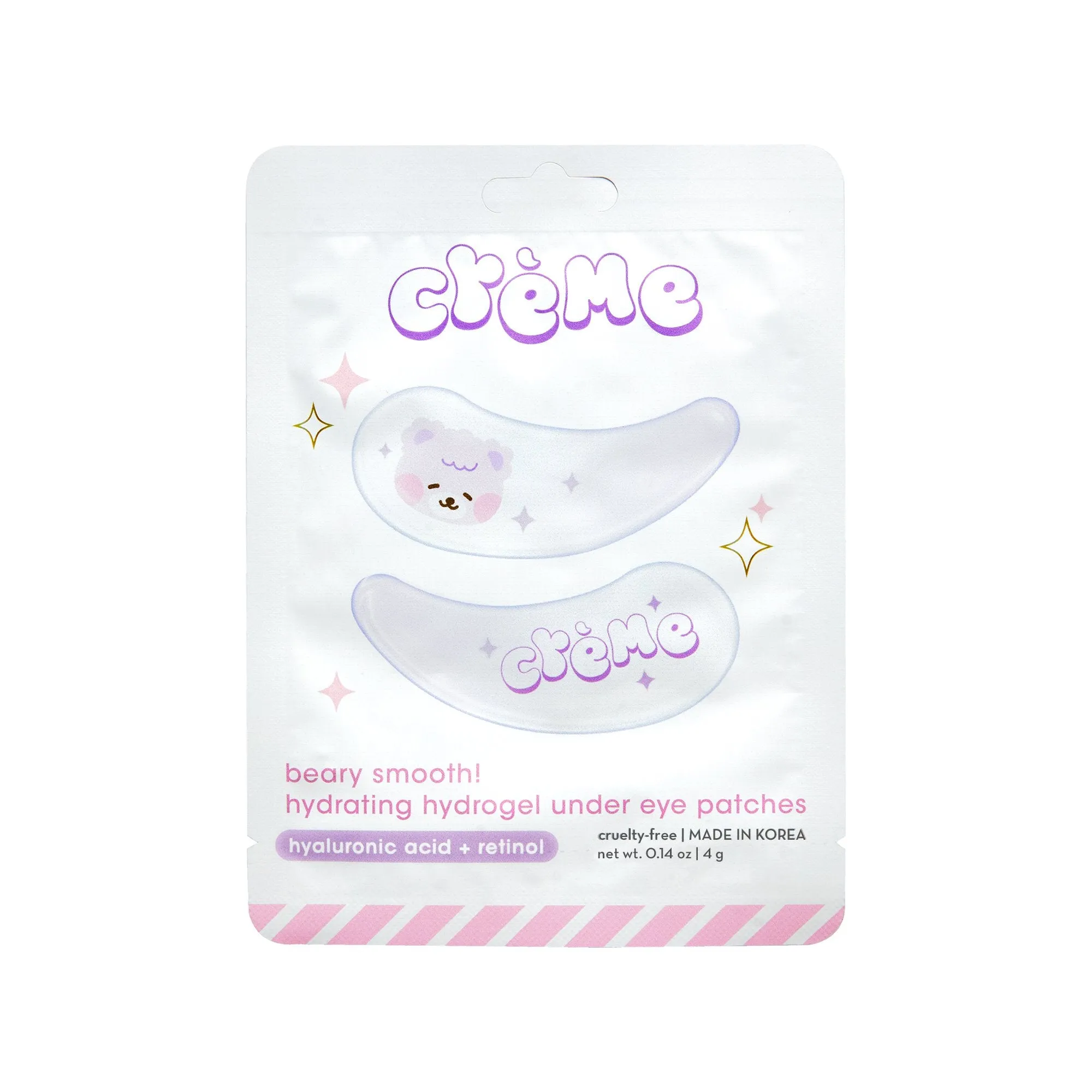 Beary Smooth Hydrogel Under Eye Patches - Hyaluronic Acid & Retinol