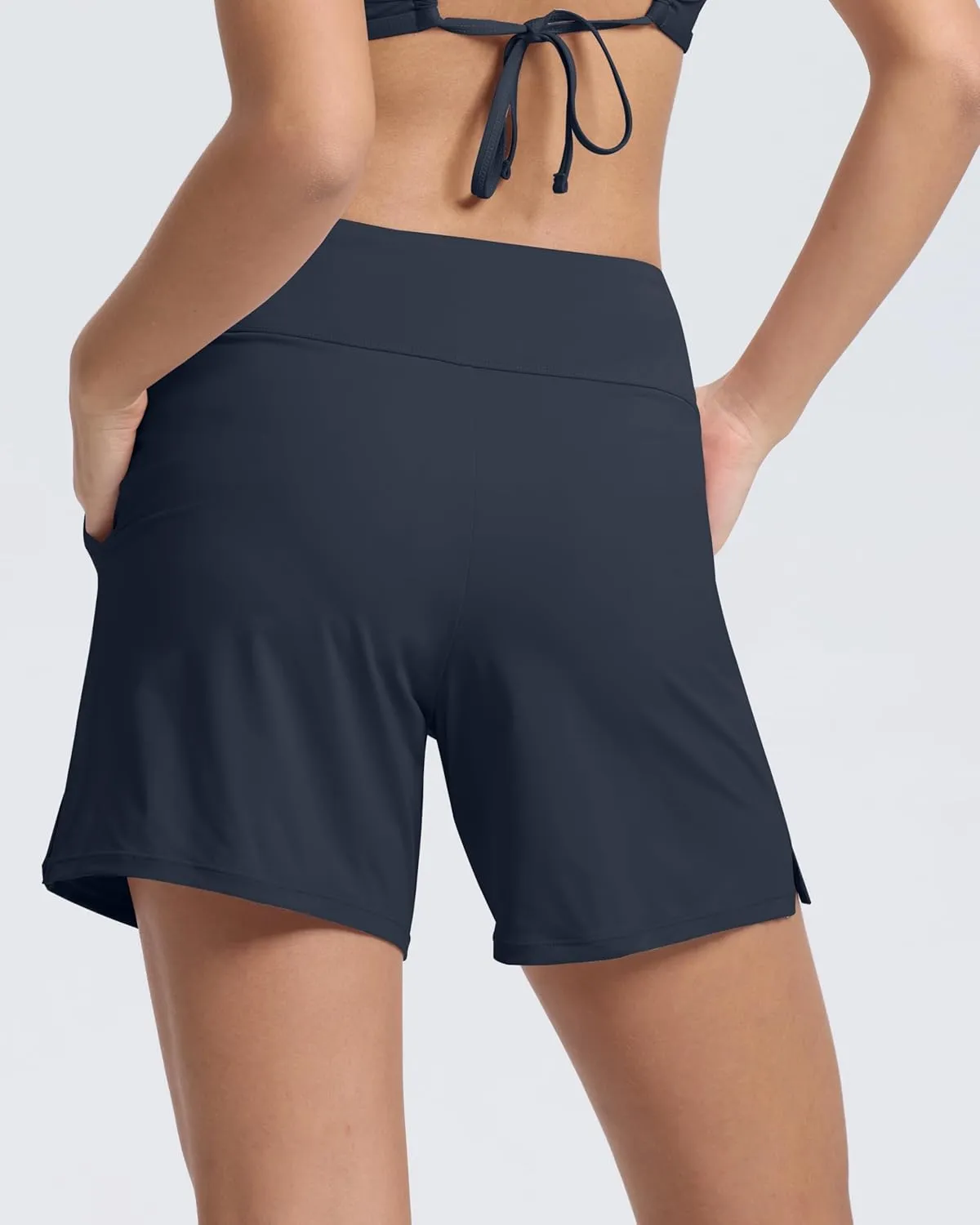 Beautikini Period Swimwear Menstrual Leakproof Swim Bottom 3" High Waisted Bathing Suit Shorts with Pocket for Girl Teens