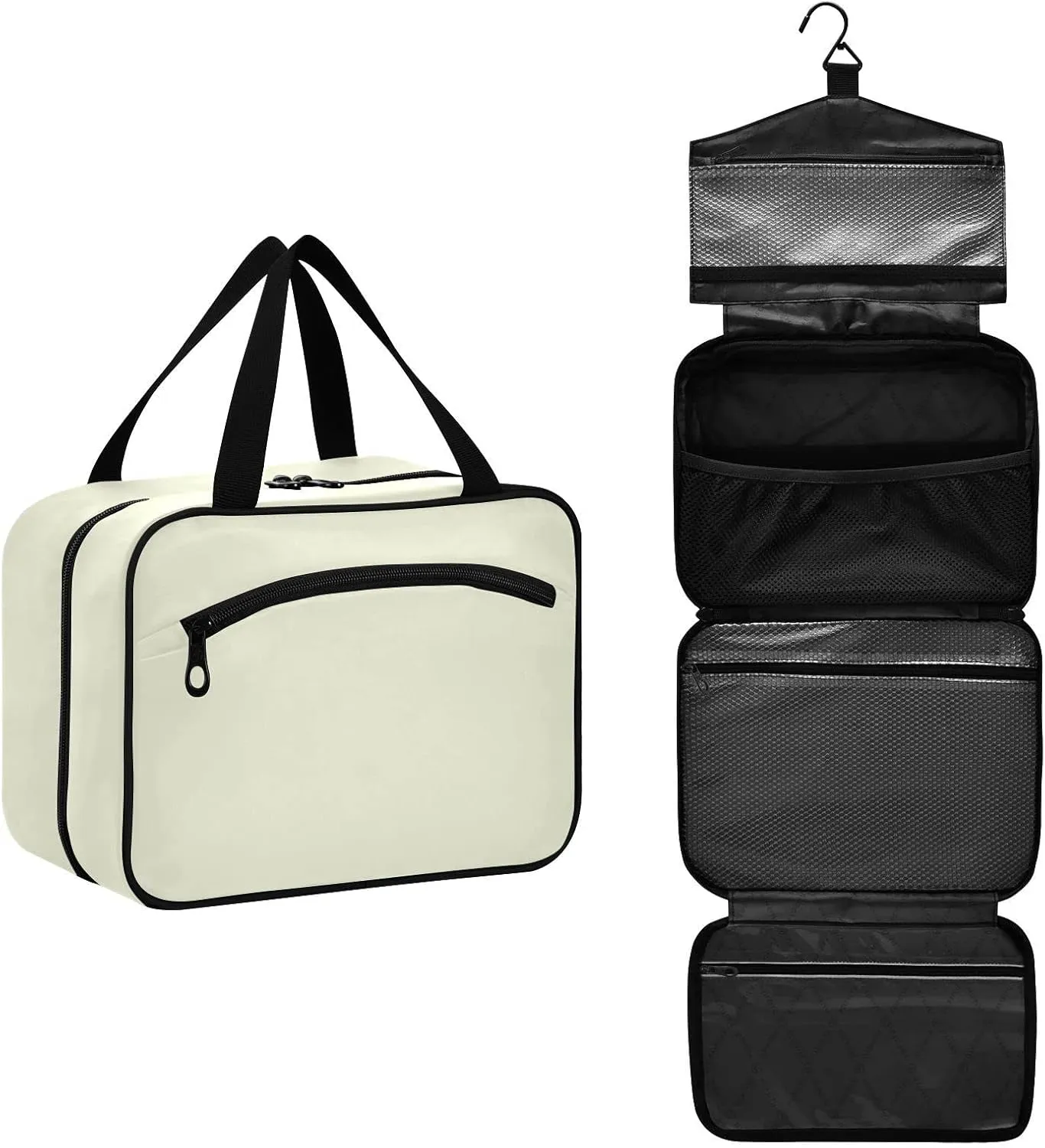 Beige Hanging Toiletry Travel Bag for Women and Men Waterproof Makeup Cosmetic Organizer for Toiletries Accessories L 20806
