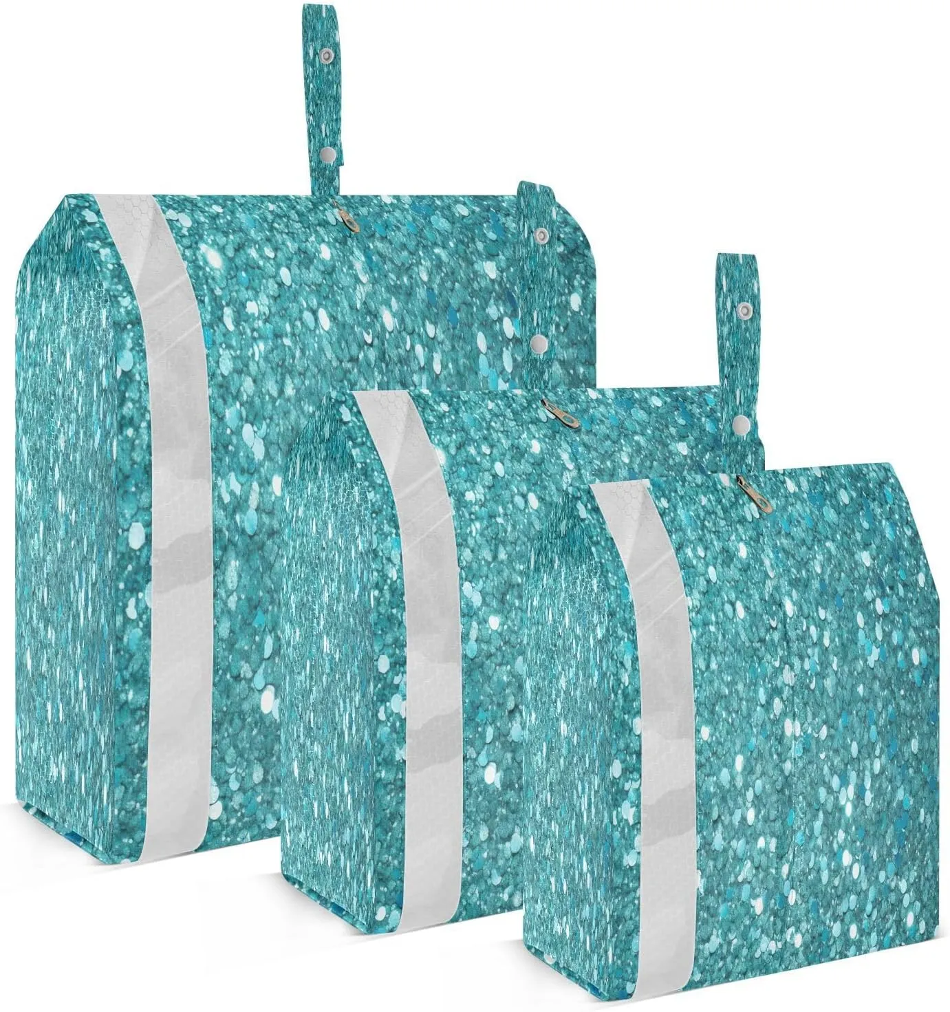 Blue Glitter Texture Packing Cubes for Travel 3 Set Travel Bags Organizer Suitcase Organizer for Travel Accessories