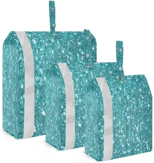 Blue Glitter Texture Packing Cubes for Travel 3 Set Travel Bags Organizer Suitcase Organizer for Travel Accessories