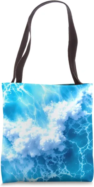 Blue Ocean Waves Summer Sea Coastal Beach Turquoise Aqua Tote Bag