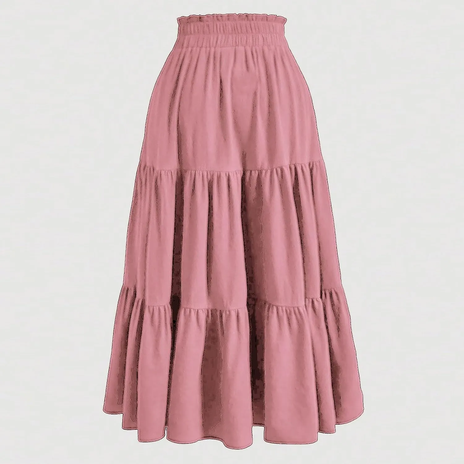 Boho Skirt Maxi Spring Flowy Boho Comfy Tiered Western Midi Skirt
