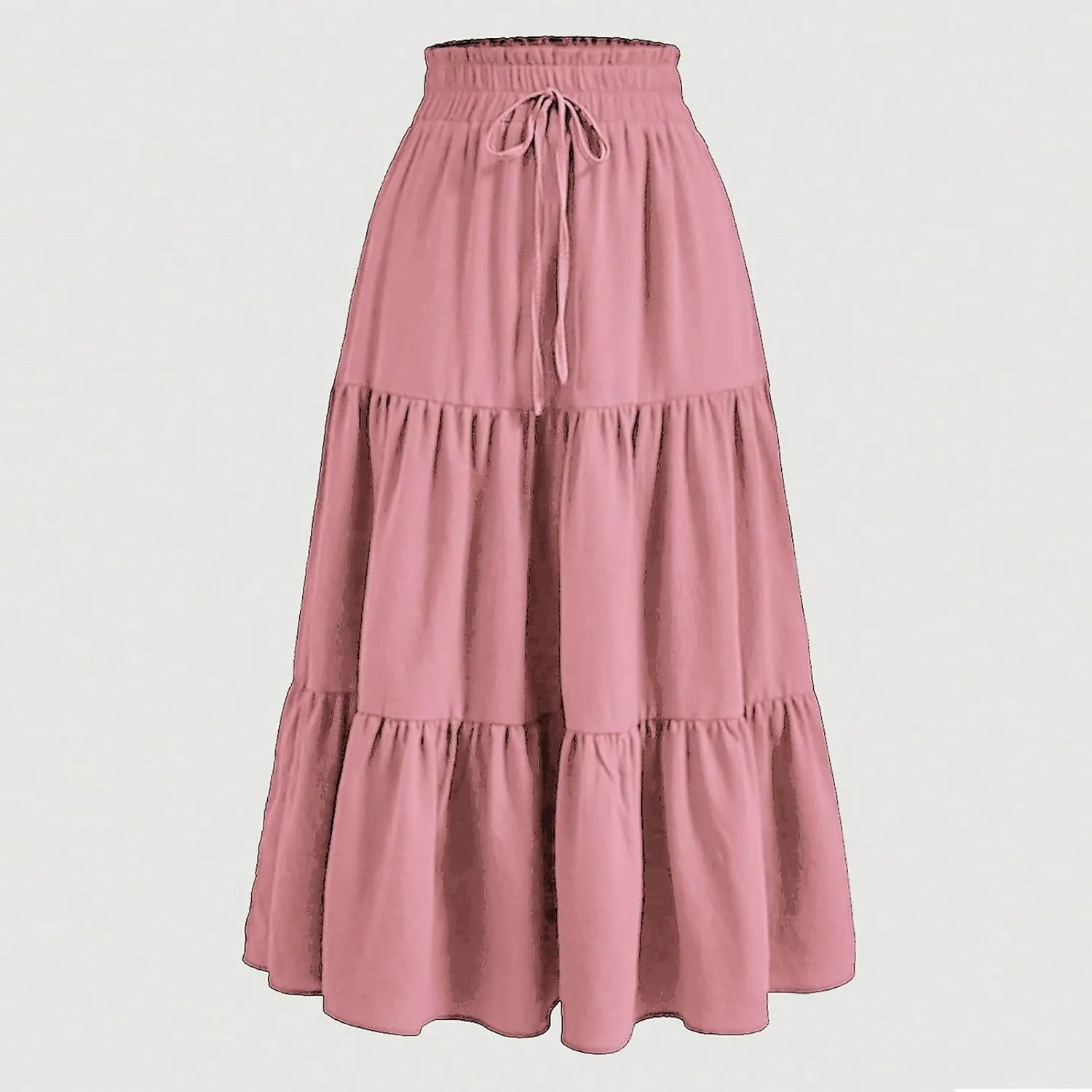 Boho Skirt Maxi Spring Flowy Boho Comfy Tiered Western Midi Skirt