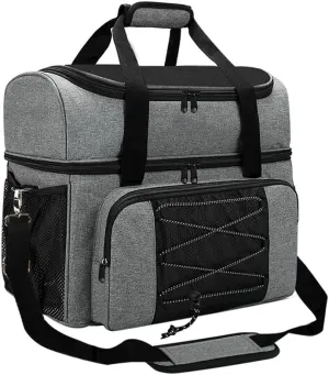 Bowling Bag, Bowling Bag for 2 Balls Portable Bowling Tote Bag with Padded Ball Holder for Double Ball and Pair of Bowling Shoes up to Mens 16