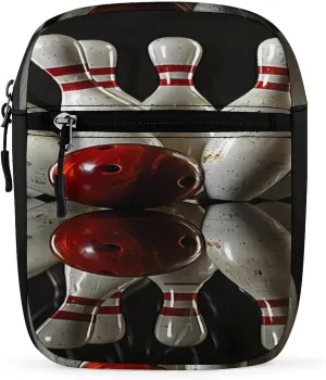 Bowling Ball Strikes Bowling Pins Sports Sling Backpack Crossbody Waist Pack Chest Bag Fanny Pack Chest Daypack for Travel Sports Hiking