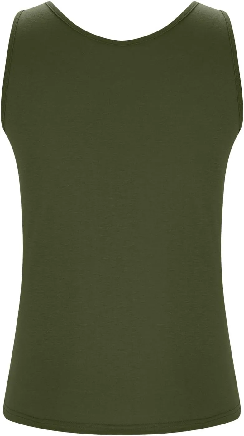 Bra Tank Tops for Women Plus Size Basic Workout Top Camisole Sleeveless Padded Yoga Shirt Modal Scoop Neck Shelf Bras