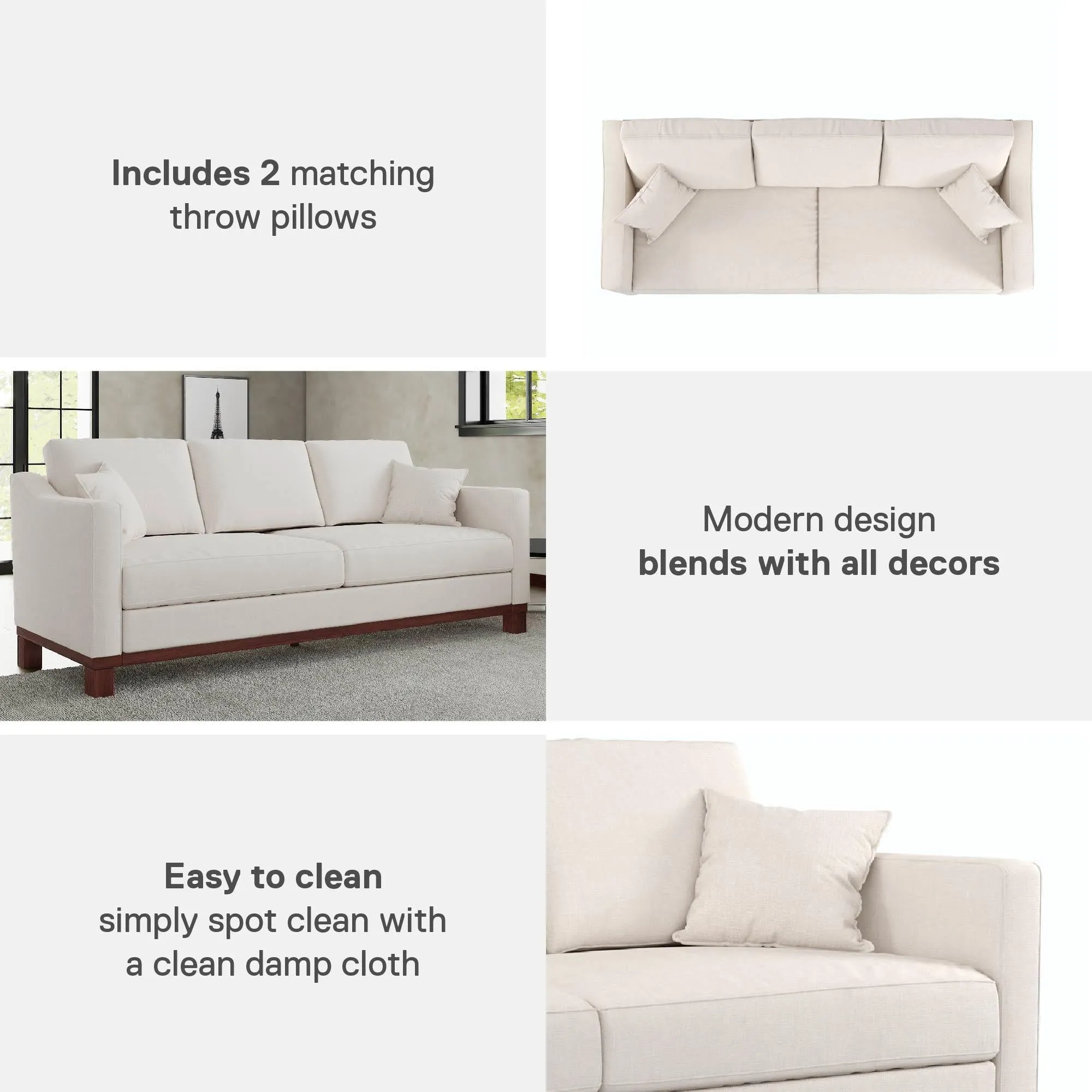 Brooklyn Upholstered Wood Base Sofa