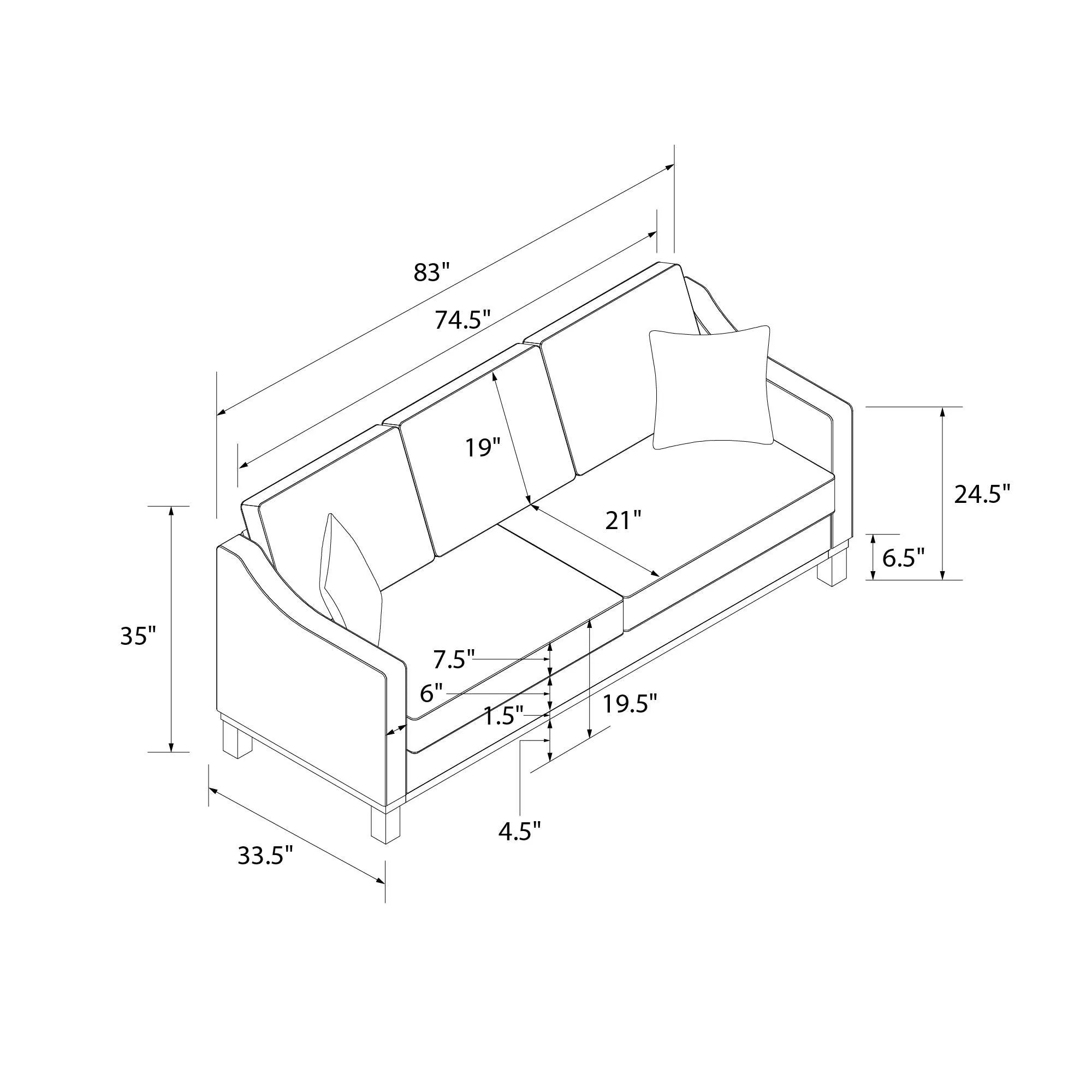 Brooklyn Upholstered Wood Base Sofa