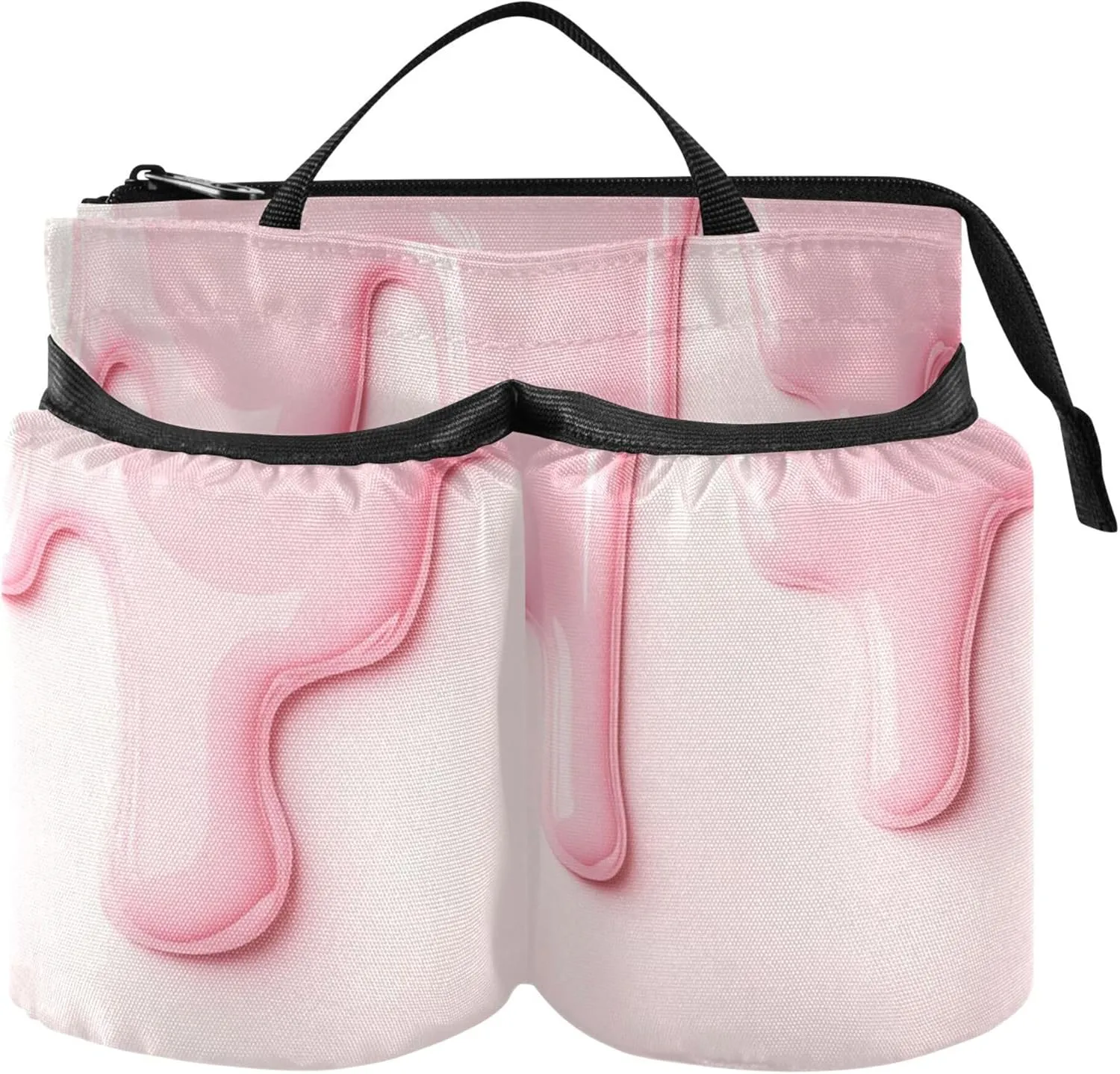 Burbuja Pink Cream Dripping Luggage Cup Holder, Portable Suitcase Drinks Beverage Holder for Flight Attendant, Universal Travel Accessories