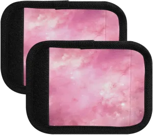 Burbuja Pink Nebula Luggage Handle Wrap Neoprene Comfort Handle Covers Suitcase Tag Identifier for Travel Accessories, 2 Pack