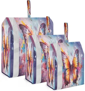 Butterfly Colorful Yellow Compression Packing Cubes for Travel Packing Organizers Large Luggage Organizers Bags for Travel Accessories