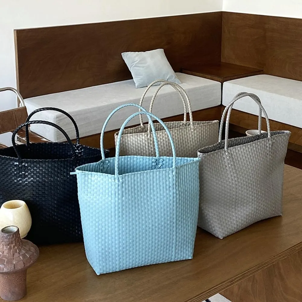 Caistre Woven Jelly Bag for Women Summer PVC Hobo Handbag 2025 Washable Totes Beach Bag for Shopping Beach 2025